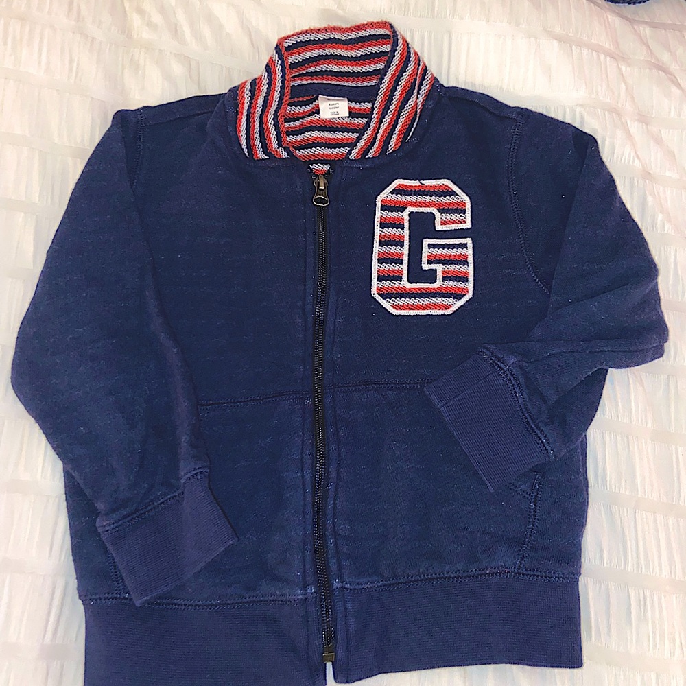 Baby gap varsity style zip up boys sweatshirt